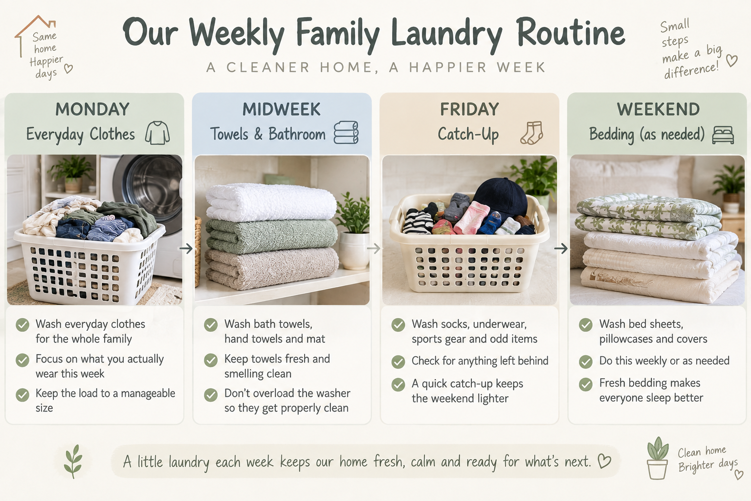 A Simple Weekly Laundry Routine That Keeps Clothes From Piling Up